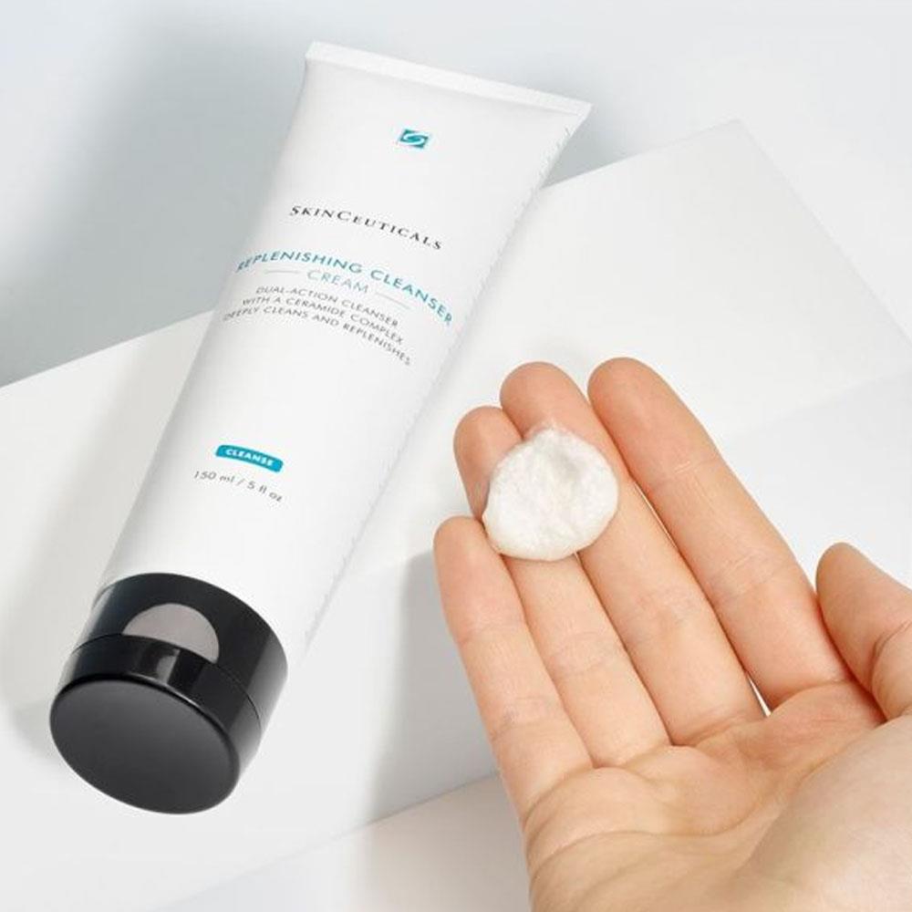 SkinCeuticals Replenishing Cleanser from MyExceptionalSkinCare.com Texture in Hand